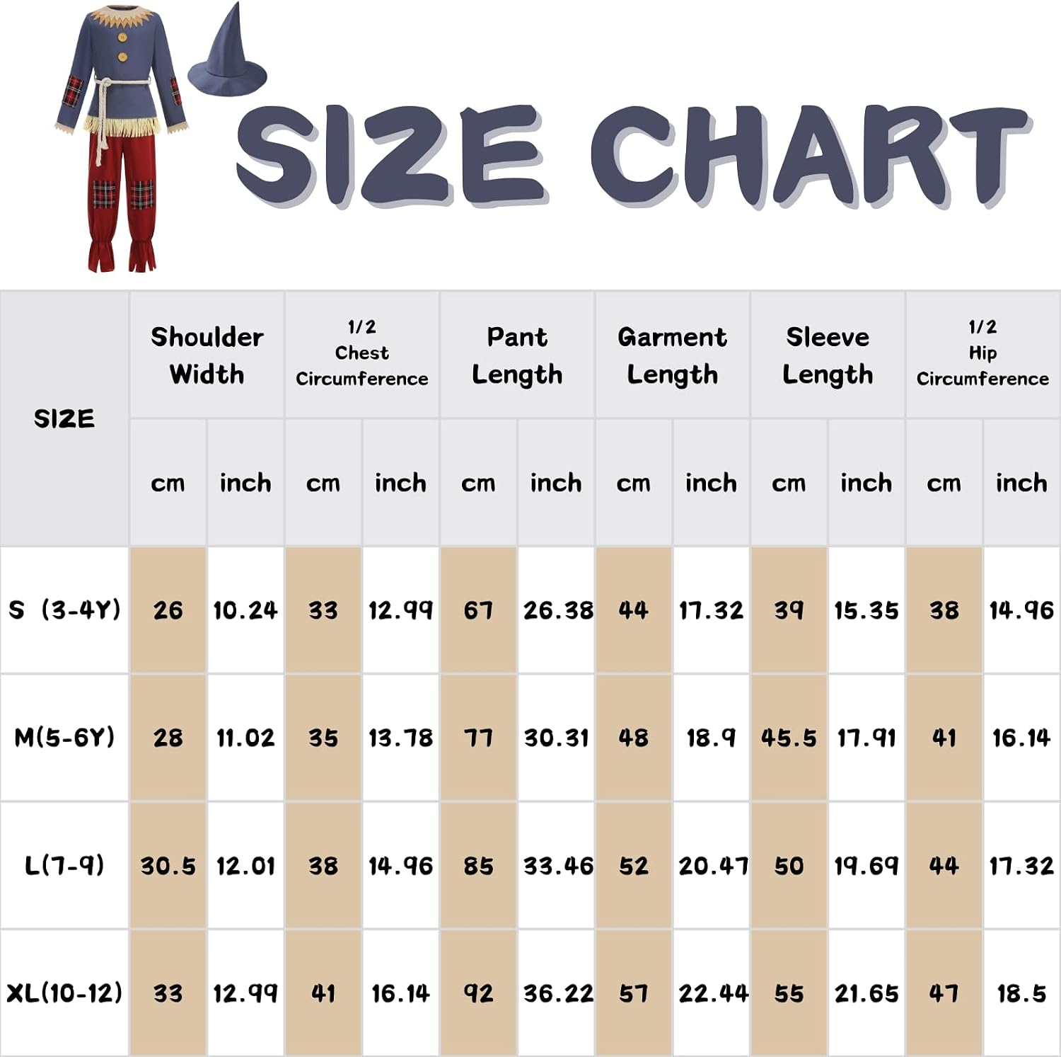 Detalle de AGCOAH Scarecrow Costume 4-Piece Set