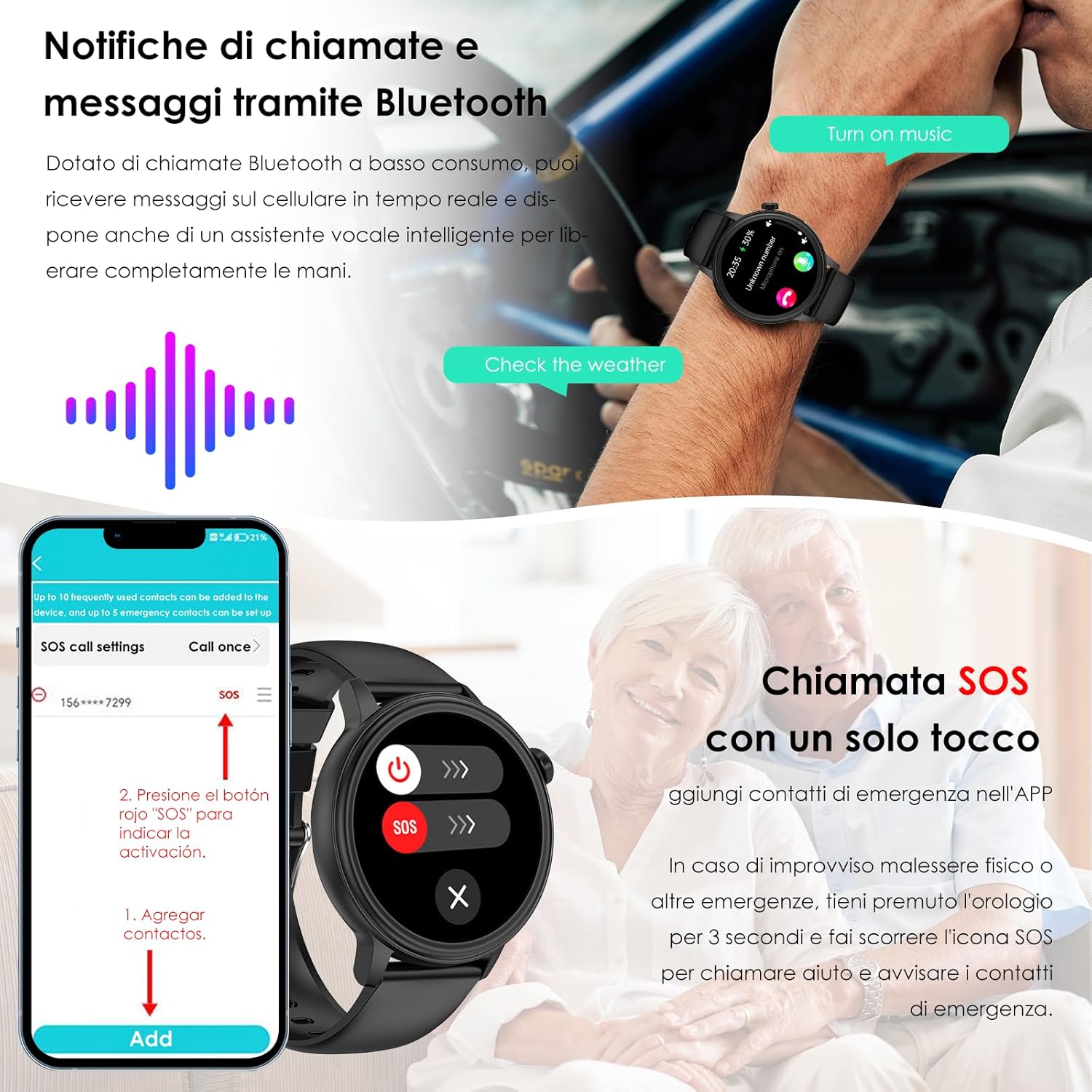 Detalle de 2026 Nuovo Smartwatch ECG+HRV con Glicemia, Pressione, BMI e Lipidi – 1.39" rotondo