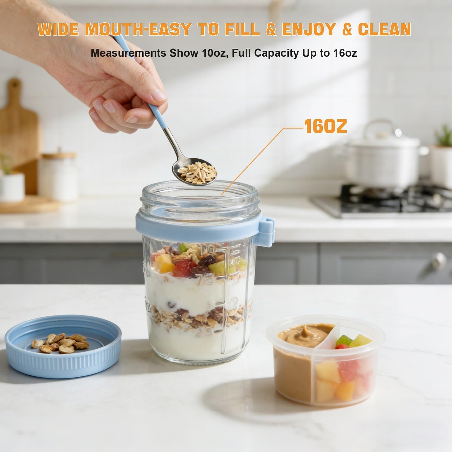 Detalle 2 de Overnight Oats Jars 16 oz 🥣