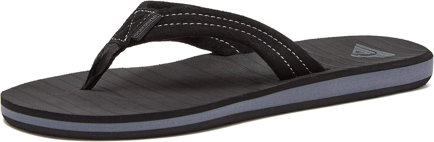 Detalle de Quiksilver Carver Suede Sandalo da Uomo: Sandalo infradito sportivo con supporto all'arco
