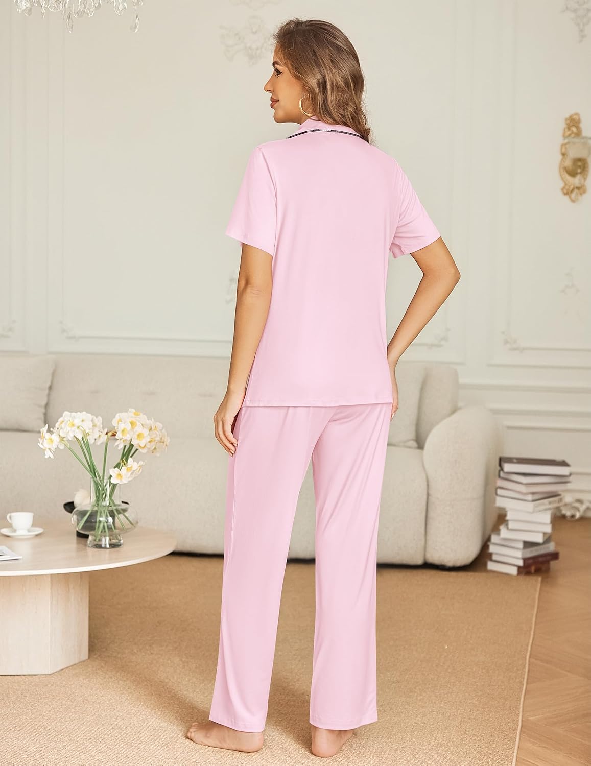 Detalle de Ekouaer Women's Pajama Set, 2-Piece