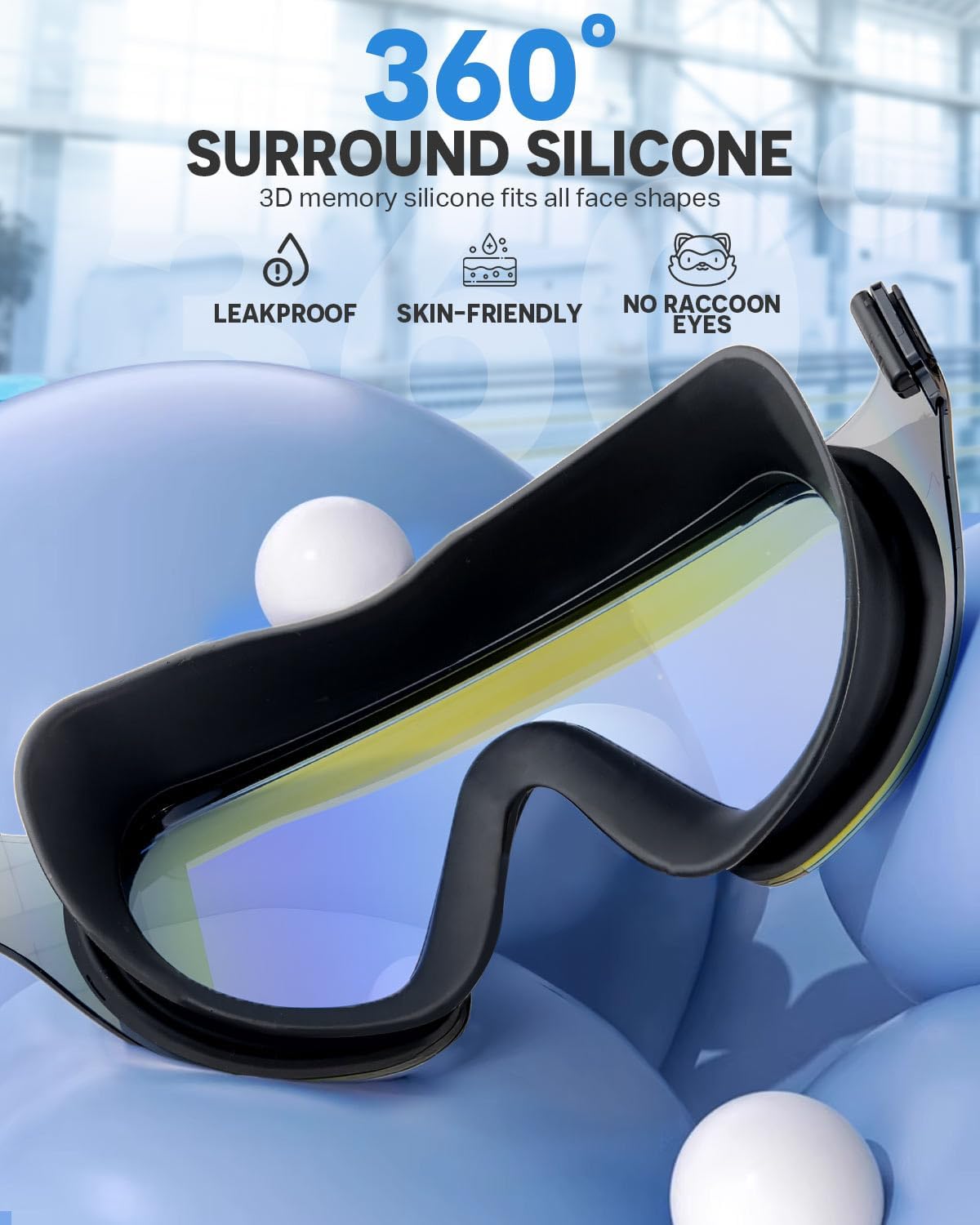 Detalle 2 de Zoomsnail Frameless Swimming Goggles: 180° Wide Vision, Anti‑Fog & Anti‑UV for Adults