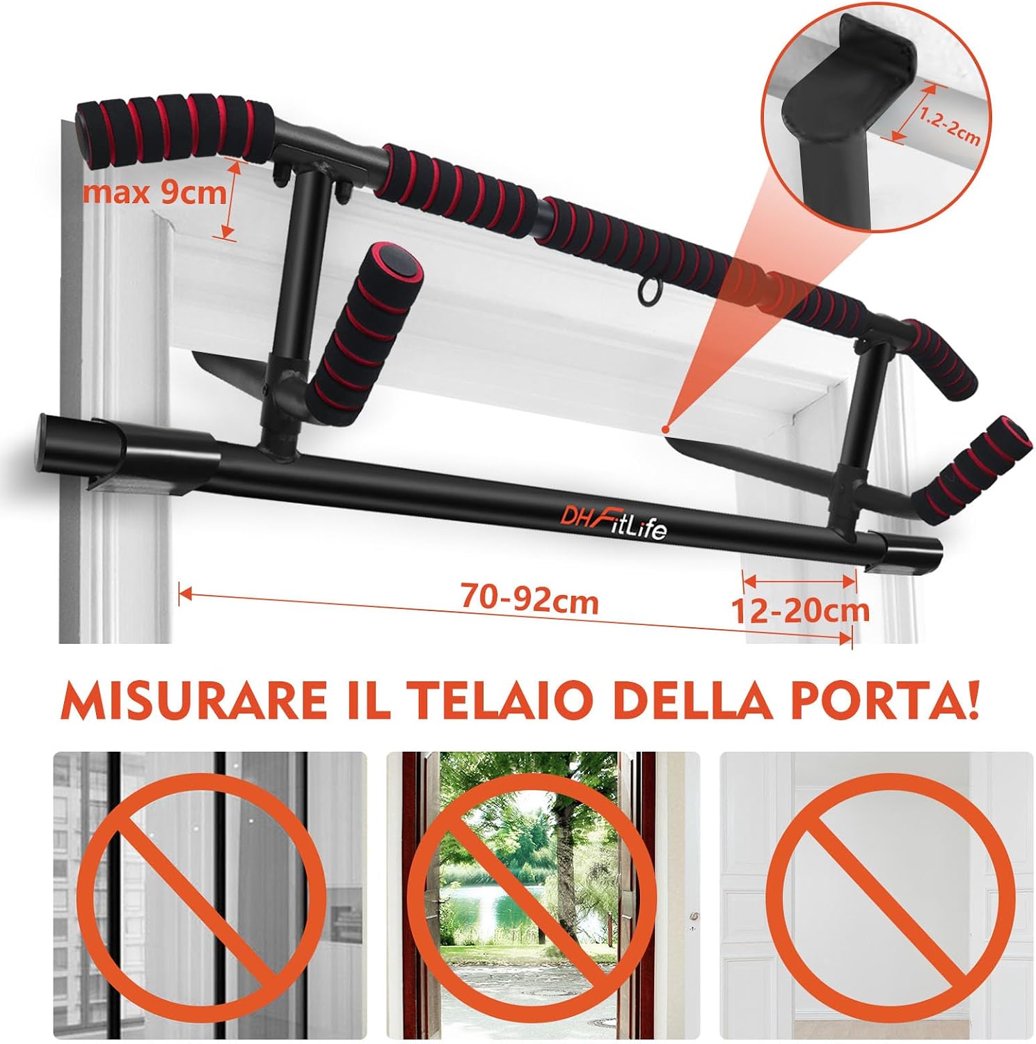Detalle 2 de DH FitLife Barra Trazioni 200 kg 🏋