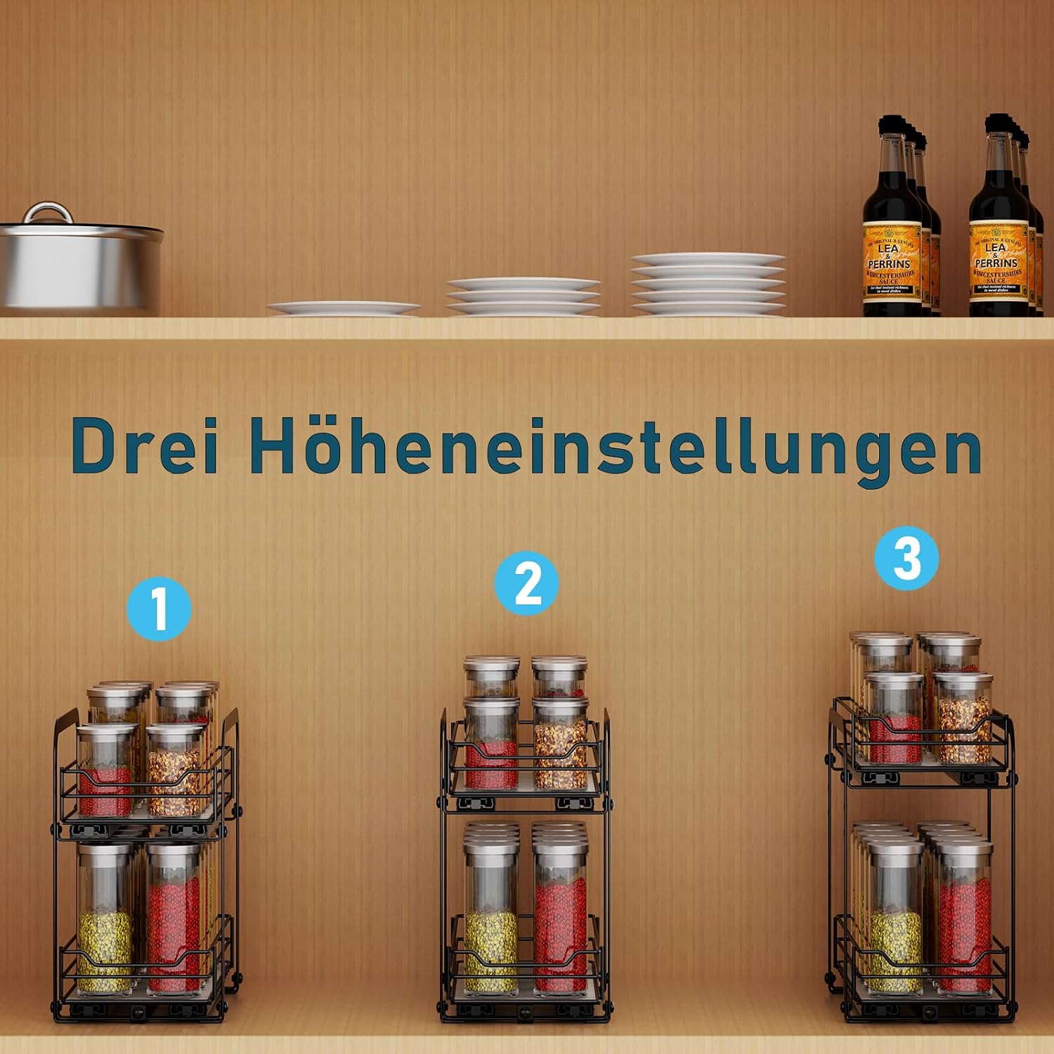Thumbnail 3 de MAYZOLOP 2-Tier Pull-Out Spice Rack