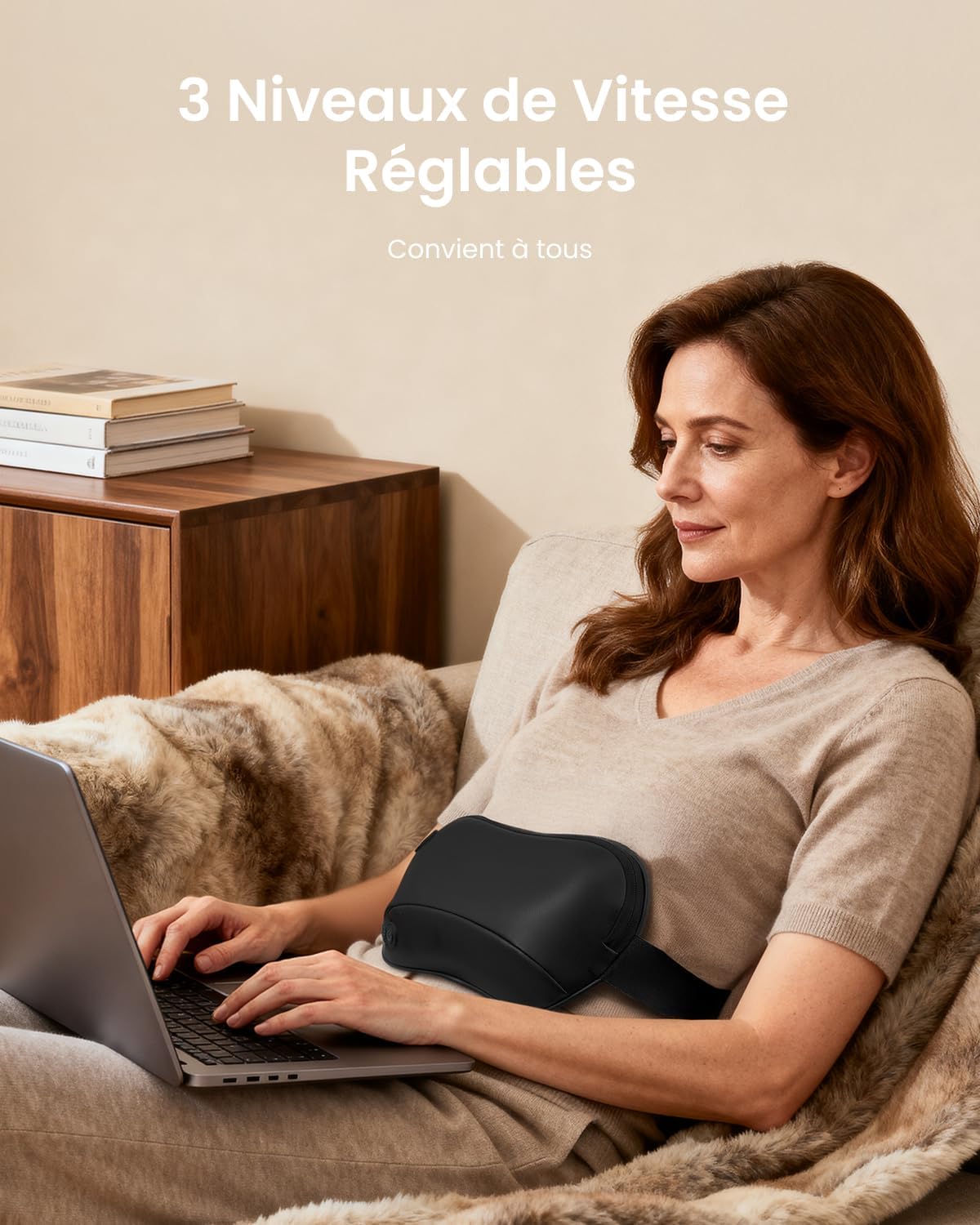 Thumbnail 3 de RENPHO Coussin de massage Shiatsu ultra-mince avec chauffage et 3 vitesses pour le cou et le dos