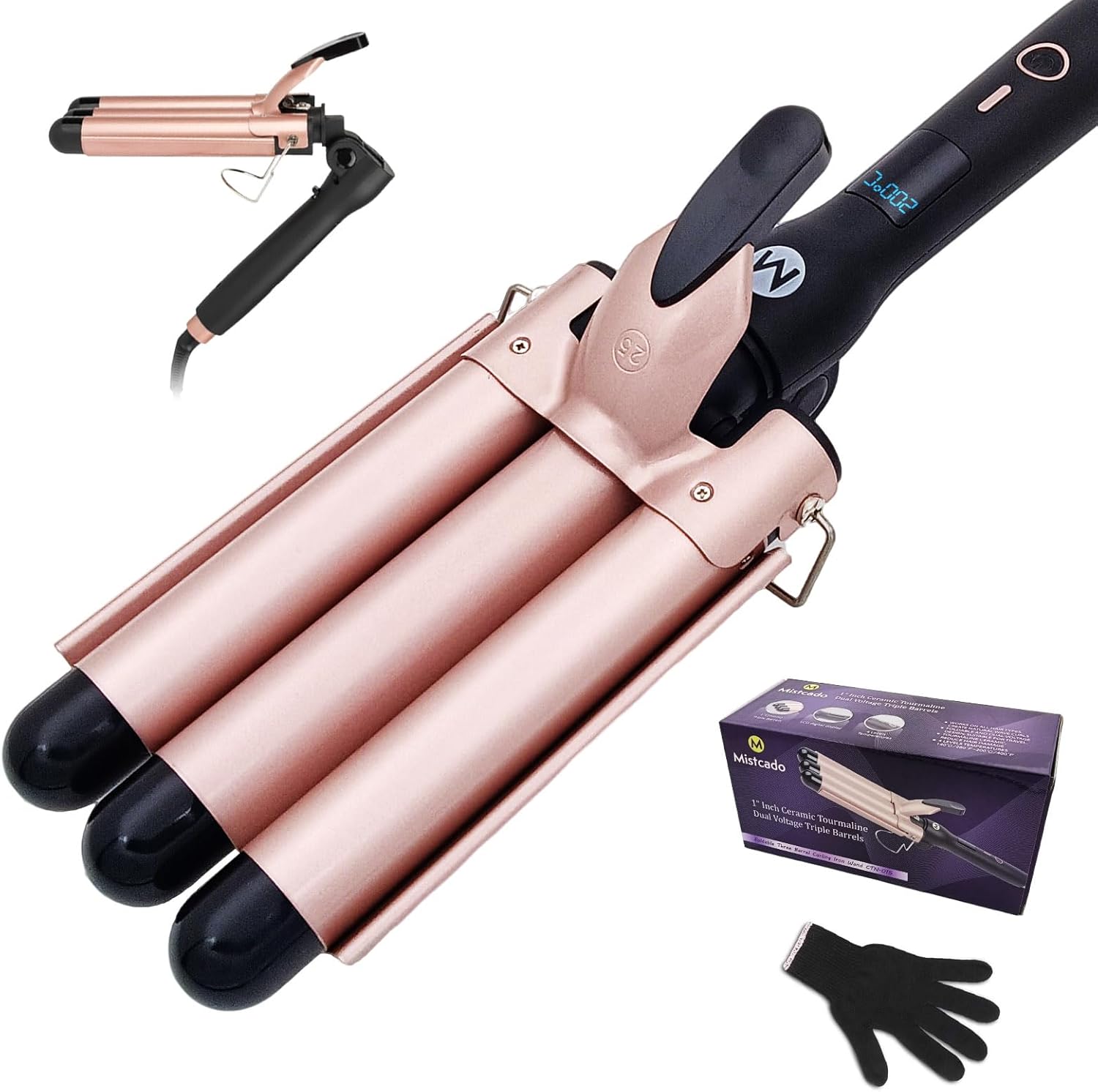 Detalle de 3 Fässer Welleneisen 25 mm Waver Wand für Reisen