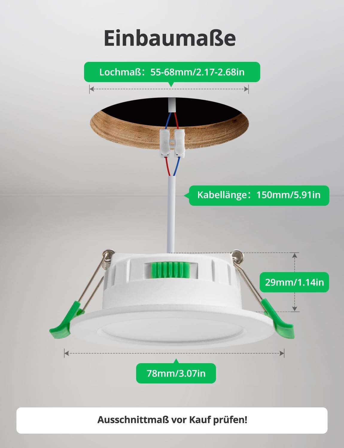Detalle 1 de BOJIM LED Spots 230V Flach 4W