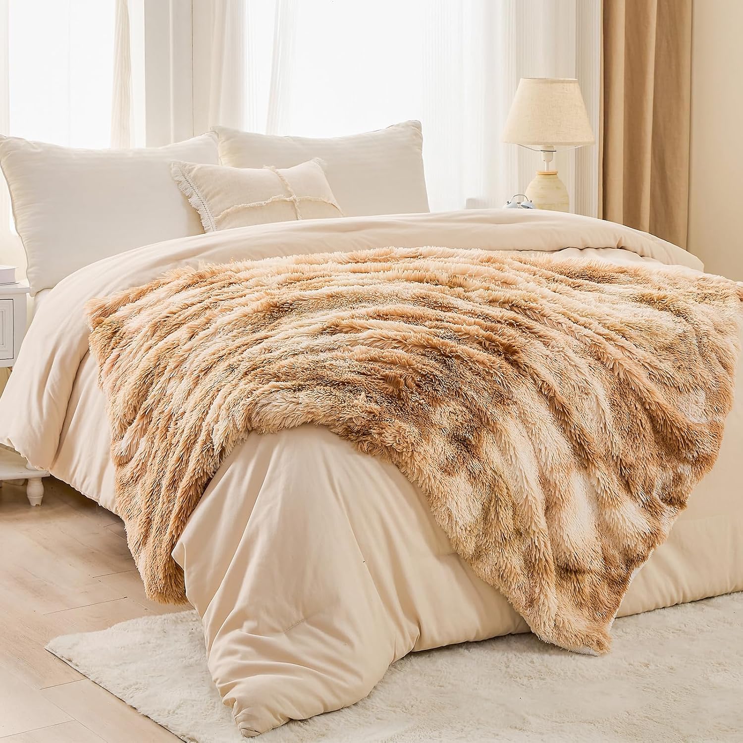 Thumbnail 5 de EMME Faux Fur Blanket 150 x 200 cm cosy throw ๐