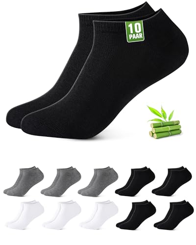 Detalle de Effeeet 10 Pares Calcetines Tobilleros de Bambú para Hombre y Mujer – Verano, Transpirables, Absorben Humedad, Ultra Suaves, Antideslizantes