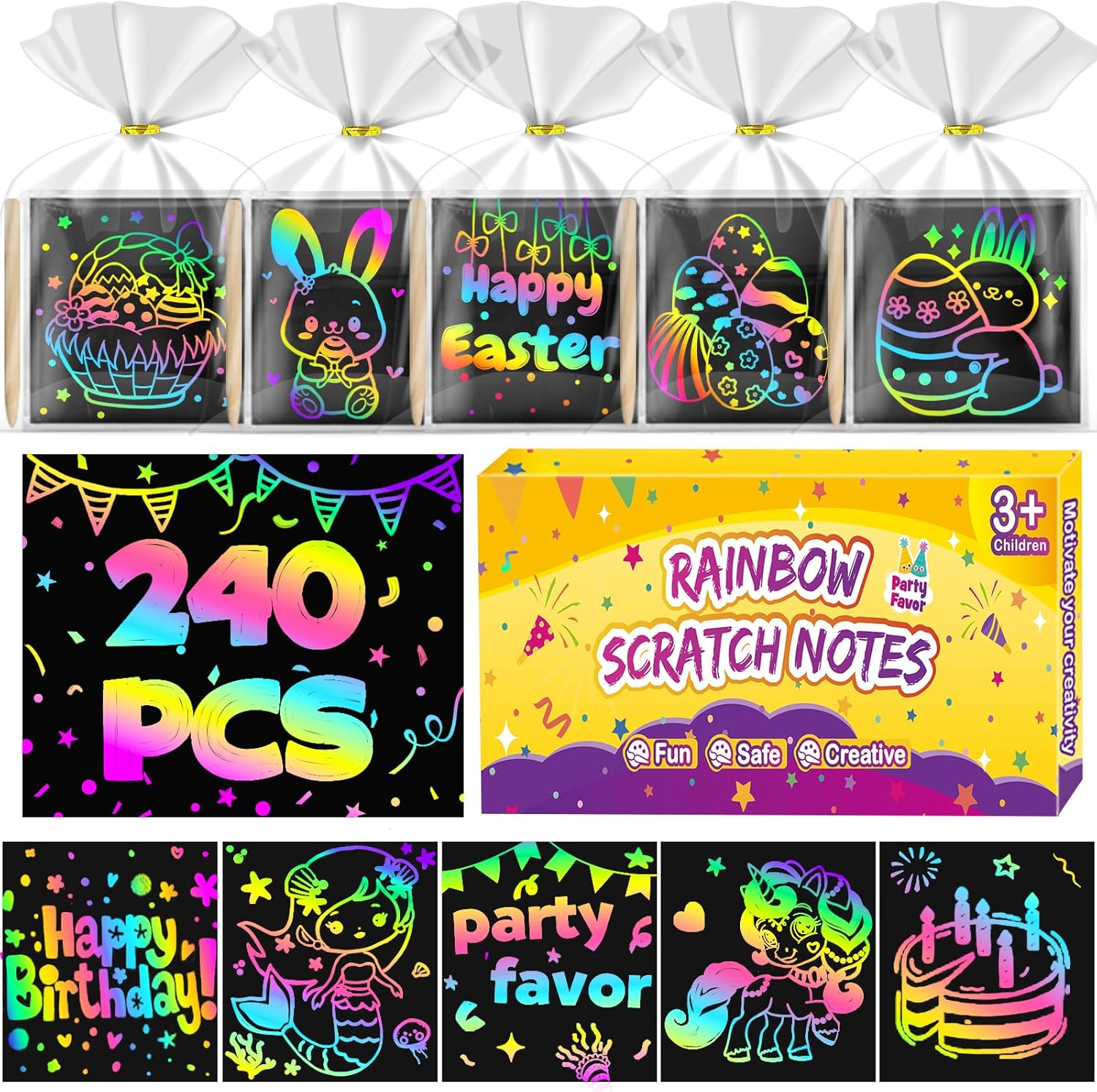 LIKYMO Scratch art party fillers 240 pcs