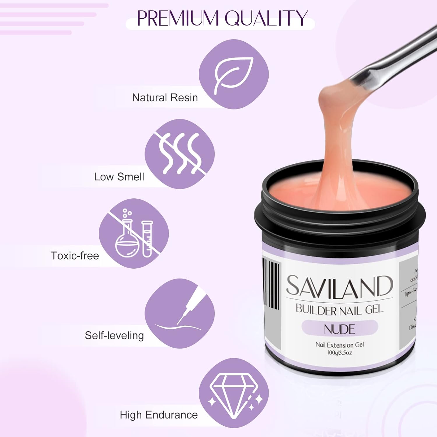 Thumbnail 4 de Saviland Nacktes Aufbaugel für Gelnägel (100 g) – Hard Gel zum Verlängern, Verstärken & Modellieren