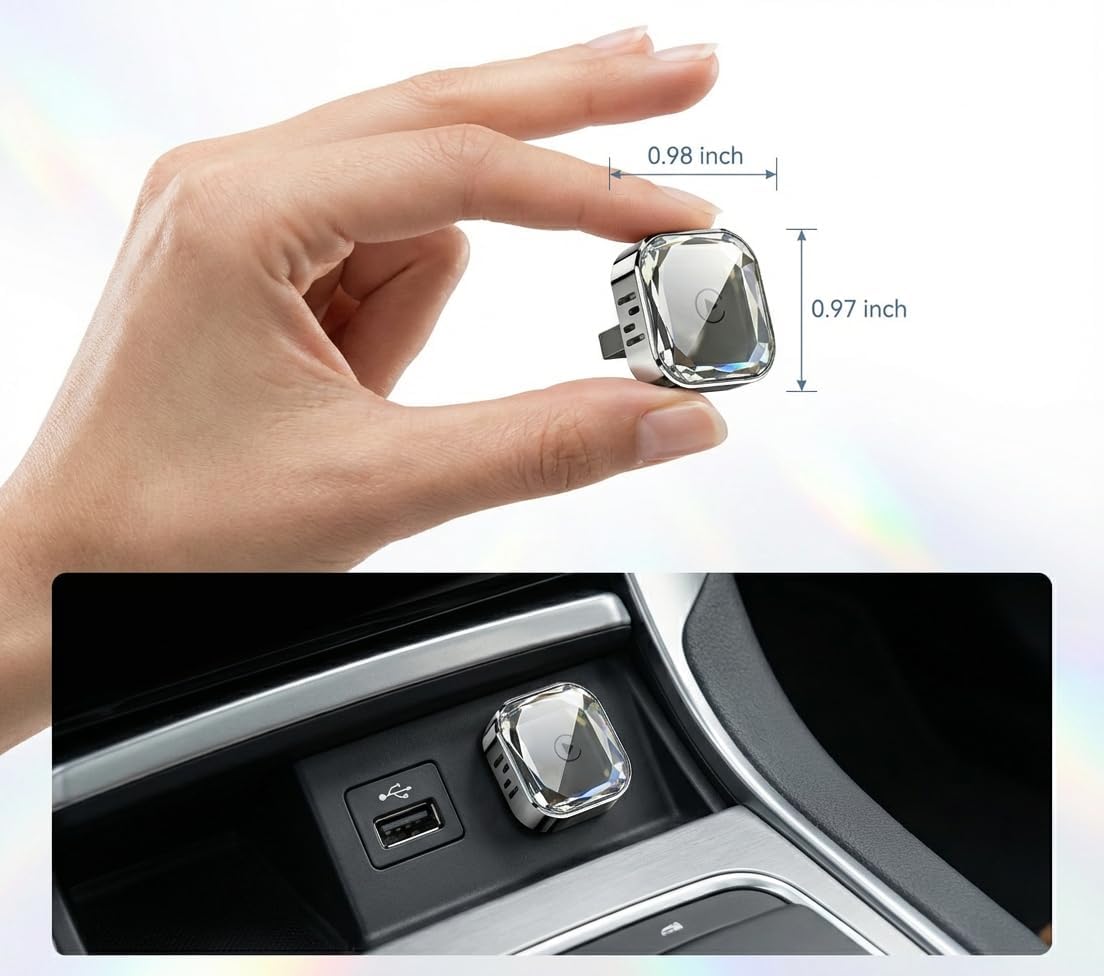 Thumbnail 6 de Pisendra Adaptateur CarPlay sans Fil et Android Auto 2-en-1 – Design Cristal et Connexion Ultra Stable
