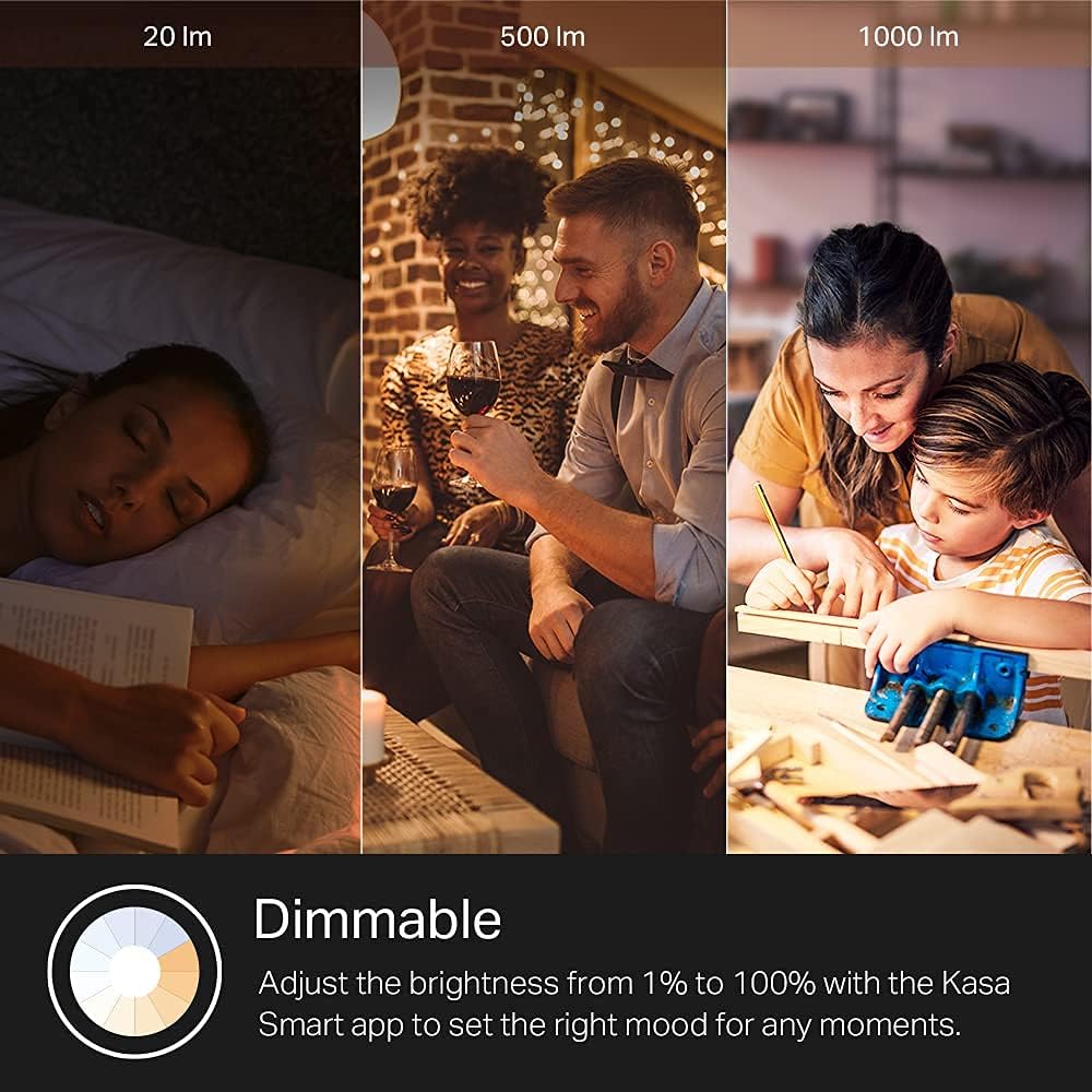 Detalle 1 de Kasa Smart KL135P2 A19 Smart Wi-Fi Bulbs, 1000 Lumens, 16M Colors, 2-Pack