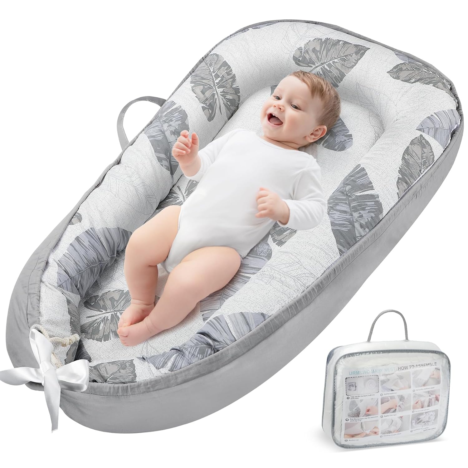 Detalle de URMYWO Babynest 90x50 cm Kokon für Neugeborene