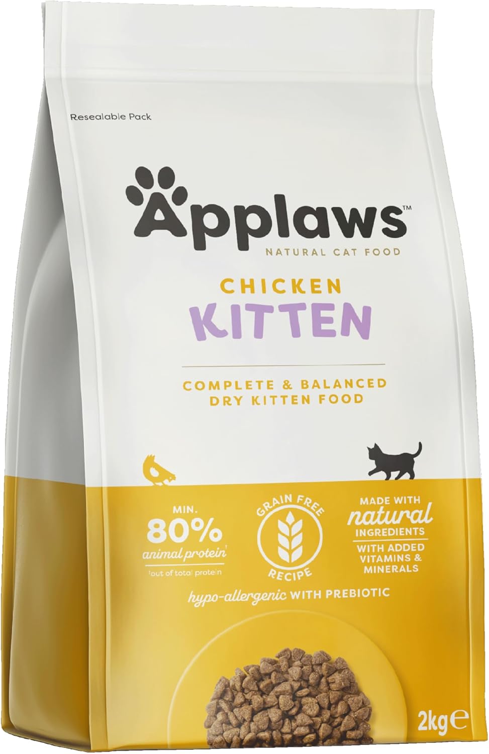 Detalle de Applaws Alimenti completi per gattini secchi con pollo naturale (senza cereali) – sacchetto richiudibile 2 kg
