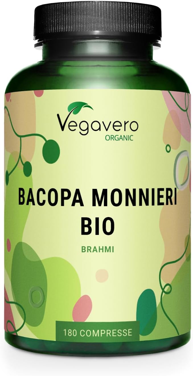 Detalle de BACOPA MONNIERI BIO Vegavero® 750 mg – Brahmi bio nootropico, 180 compresse vegane