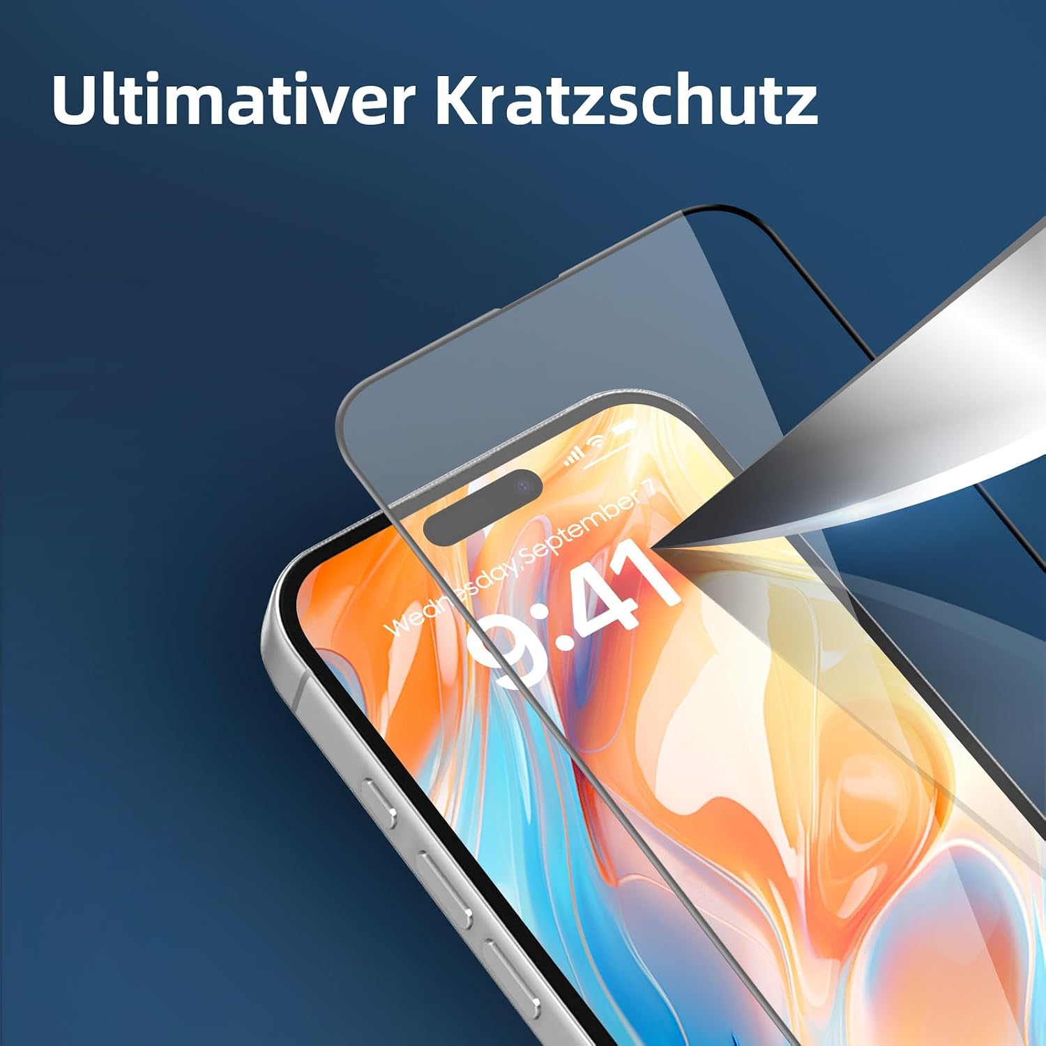 Detalle 2 de NEW'C 3er Set Full Screen Panzerglas für iPhone 16 Plus / 15 Plus (6,7 Zoll) mit Auto-Installation, 9H Schutzglasfolie