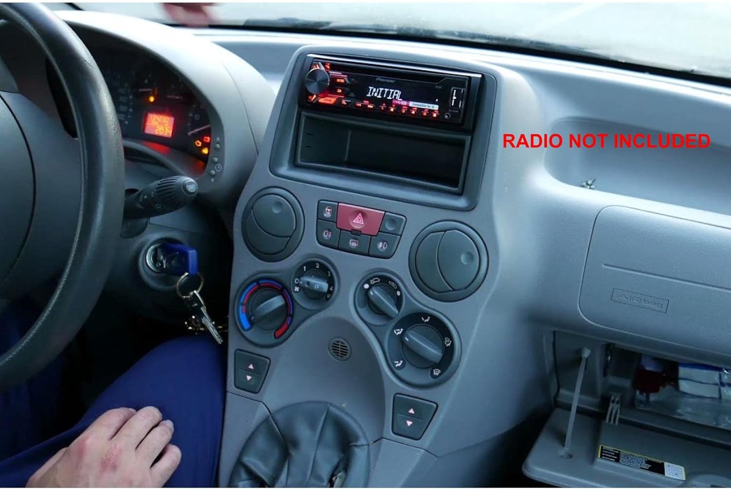 Detalle de Sound Way Kit Montaggio Autoradio per Fiat Panda 2002-2012 – Mascherina 1 DIN Grigio Scuro