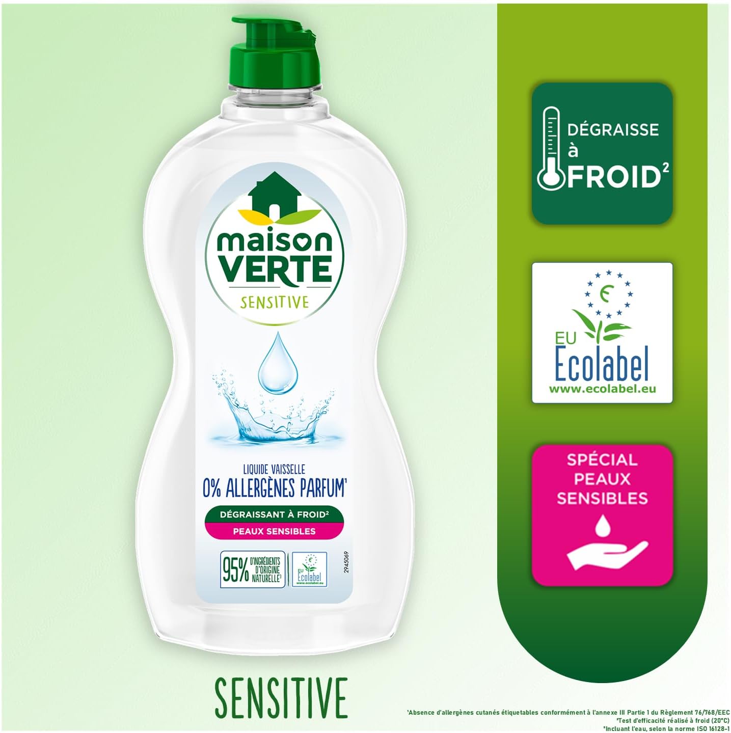 Thumbnail 1 de Maison Verte Sensitive Liquide Vaisselle 500 ml