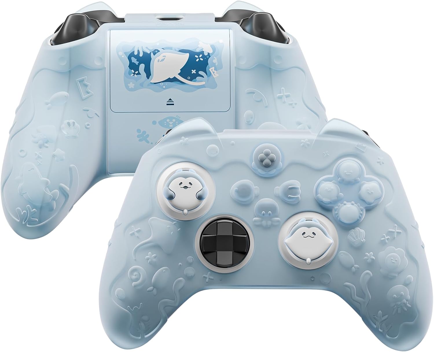 Detalle de PlayVital Ocean Whisper Silicone Cover for Xbox Series X|S Controller — Mint Blue