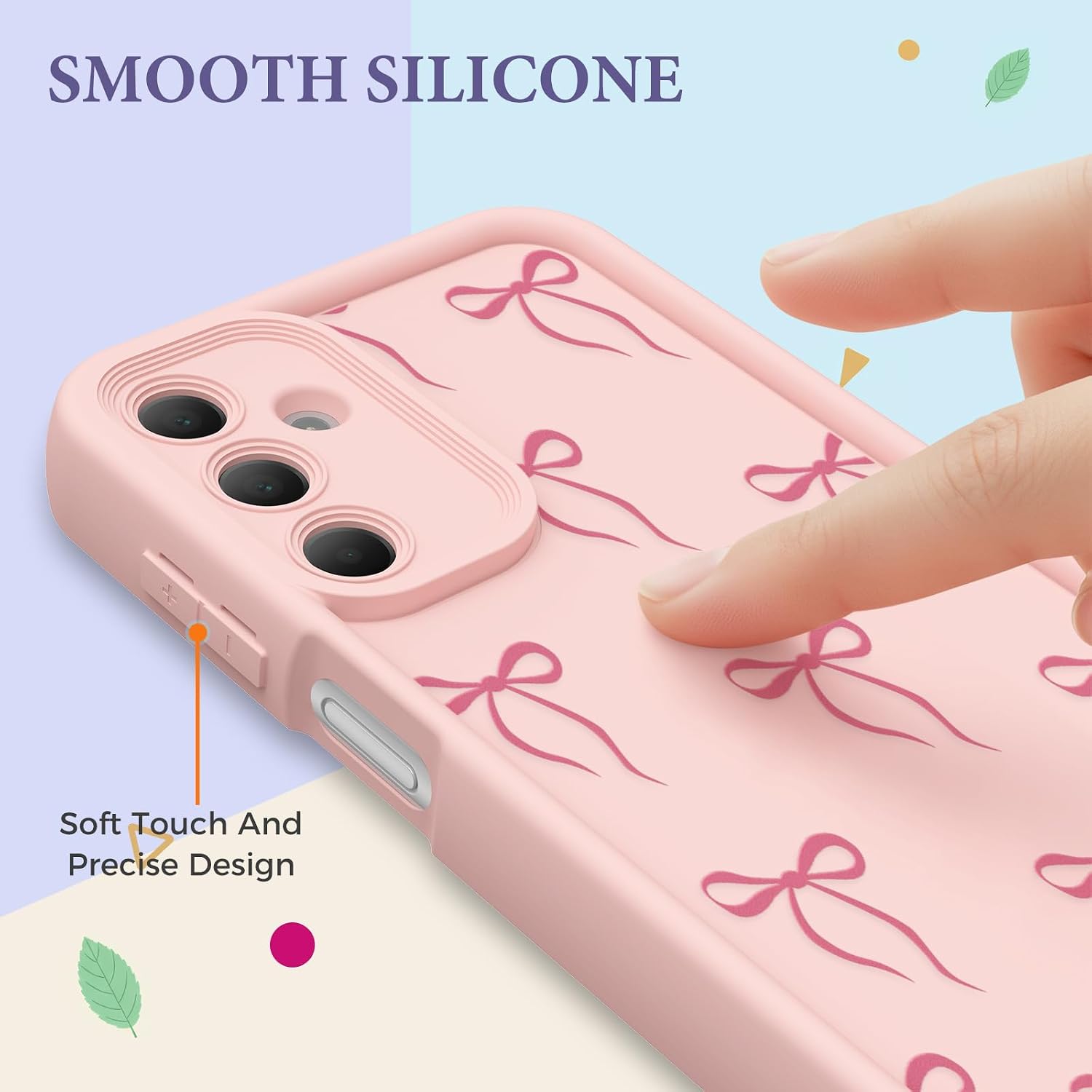 Thumbnail 1 de FUXICASE Case for Samsung Galaxy A16 5G (Pink Bow) — Soft TPU/Silicone-Style Girly Protective Cover