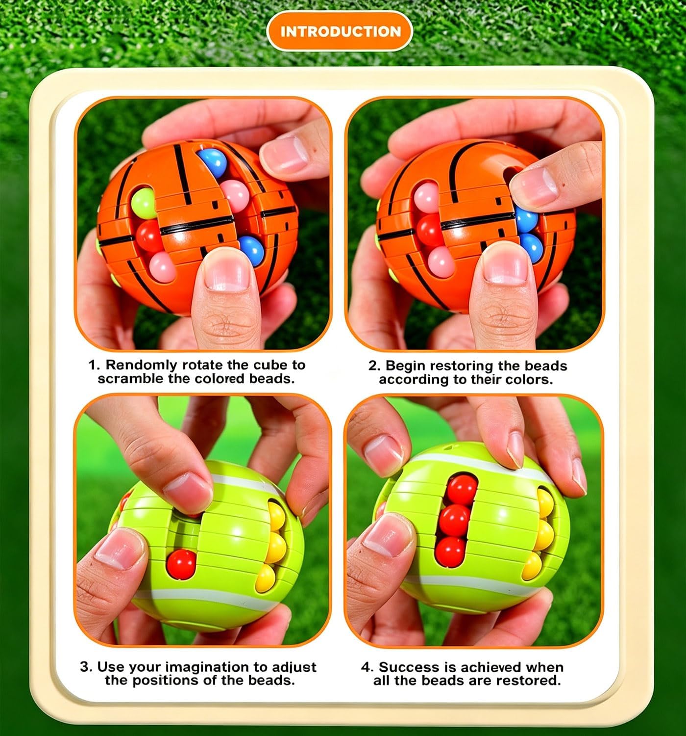 Detalle 1 de Azxb 633-117X 3D Puzzle Spin Balls, 2.5-Inch, 3-Pack