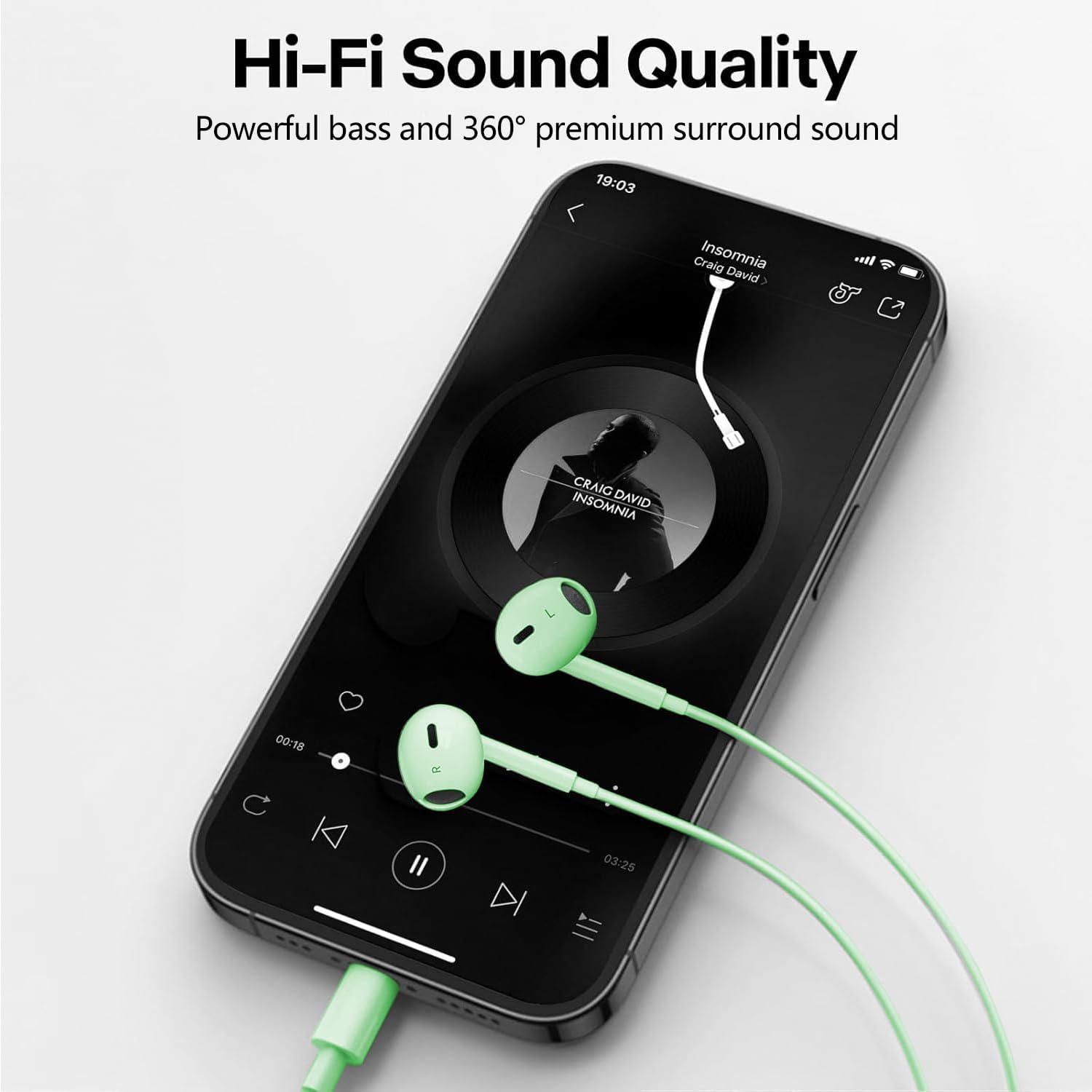 Thumbnail 3 de 2-Pack USB-C Headphones for USB-C devices with Built-in Mic and Volume Control (Sage)
