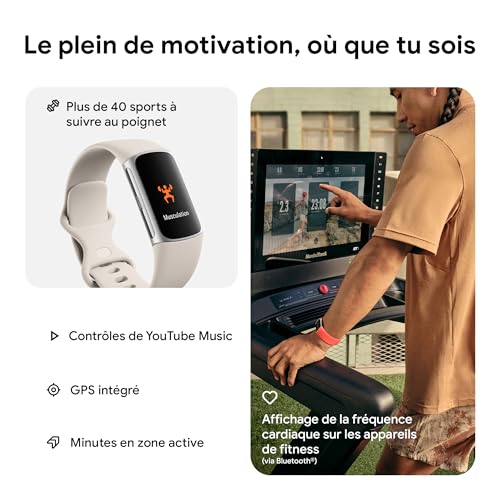 Thumbnail 3 de Fitbit Charge 6 avec abonnement Google Health Premium et bracelet Porcelaine/Aluminium Argent