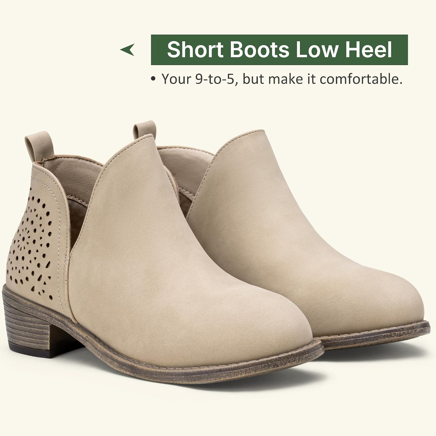 Detalle 1 de Vepose 27751302889516 Women's Western Ankle Boots, Extra-Wide Fit, Memory Foam