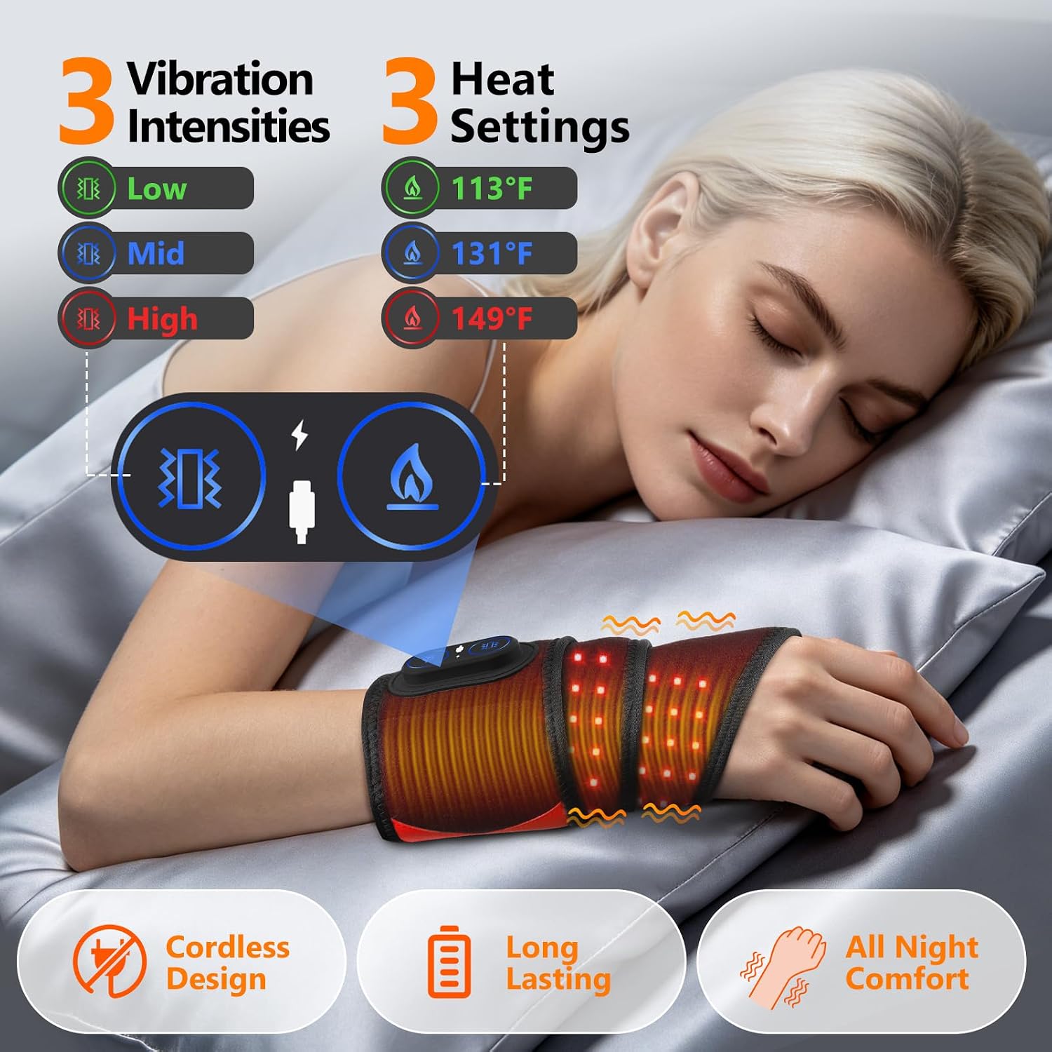 Detalle de Wrist Heating Pad with Cordless Design
