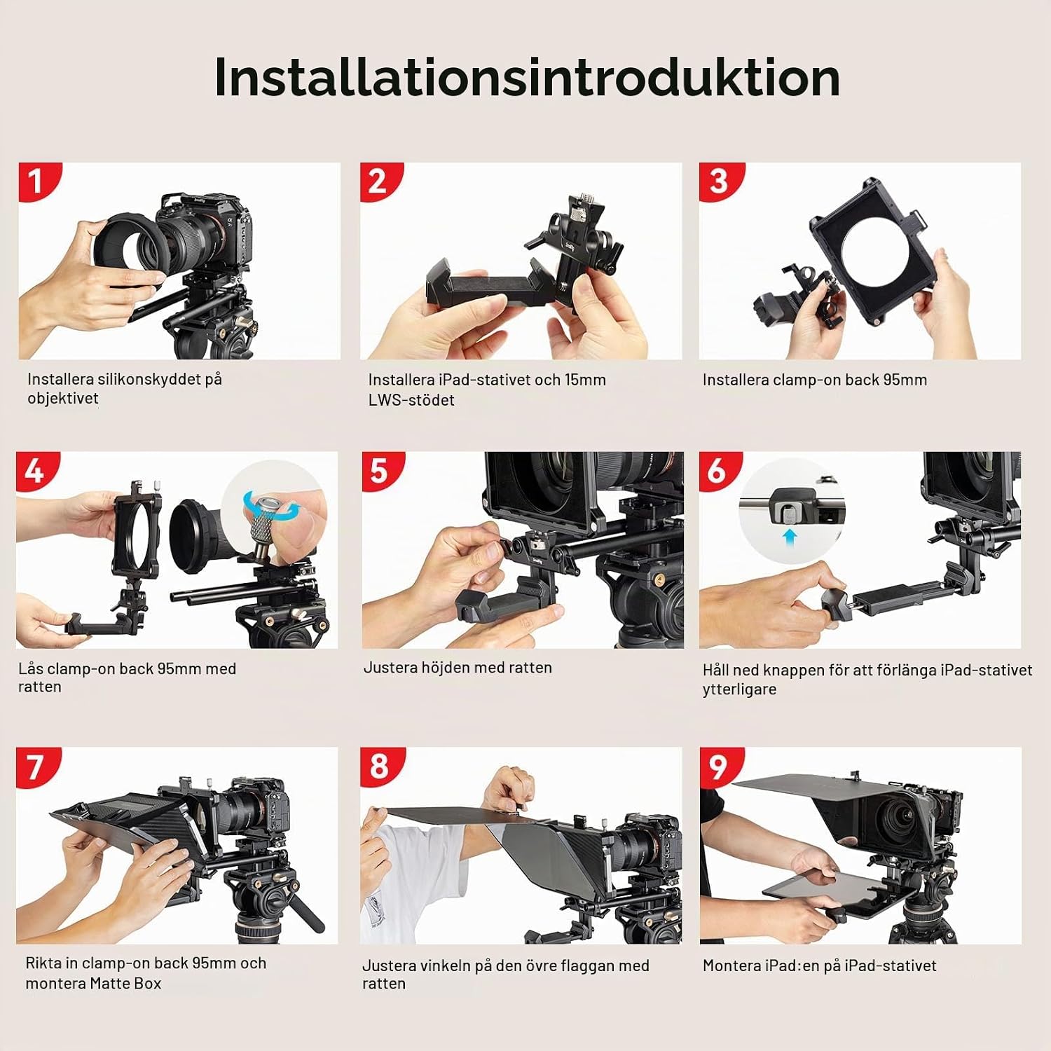 Detalle de SMALLRIG teleprompter för surfplatta 3646B