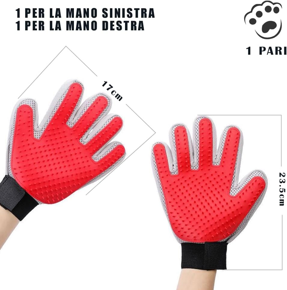 Detalle de Marchul Guanto per Gatti: Guanti da toelettatura con 259 punte in silicone per rimuovere peli e coccole pelose