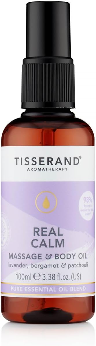 Detalle 2 de Tisserand Real Calm Massage & Body Oil: 100% Pure Essential Oil Blend (Lavender, Bergamot & Patchouli) 100ml