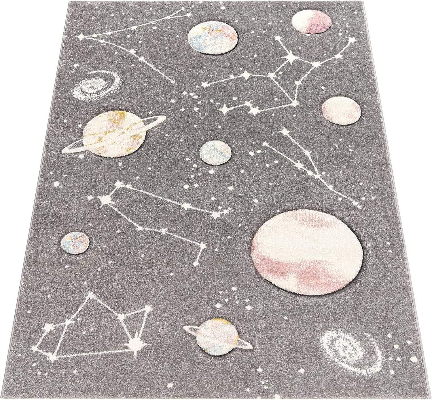 Thumbnail 4 de Kinder-Teppich Paco Home mit Planeten & Sternen, 160 x 230 cm (grau)