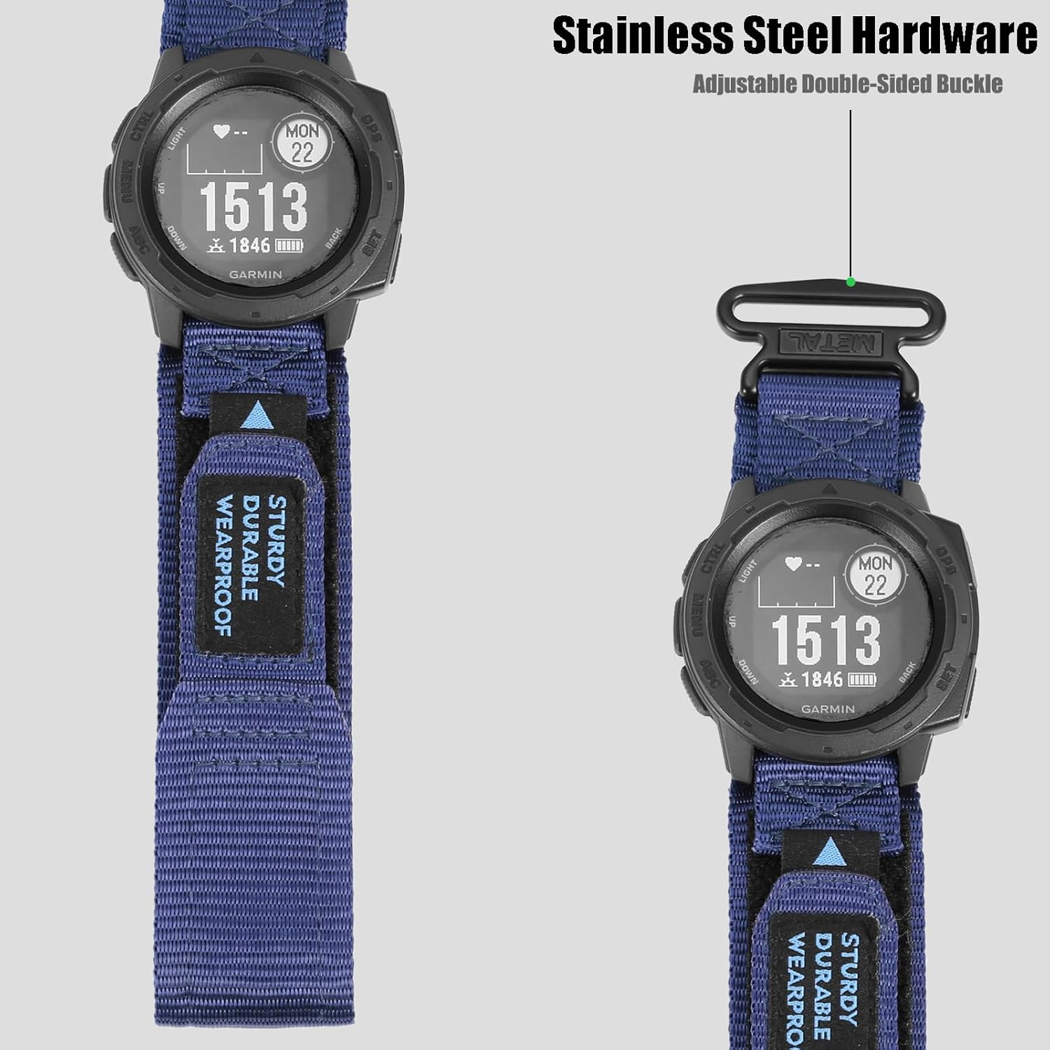 Thumbnail 4 de OTOP0 Rugged Nylon Watch Strap for Garmin Instinct 45mm