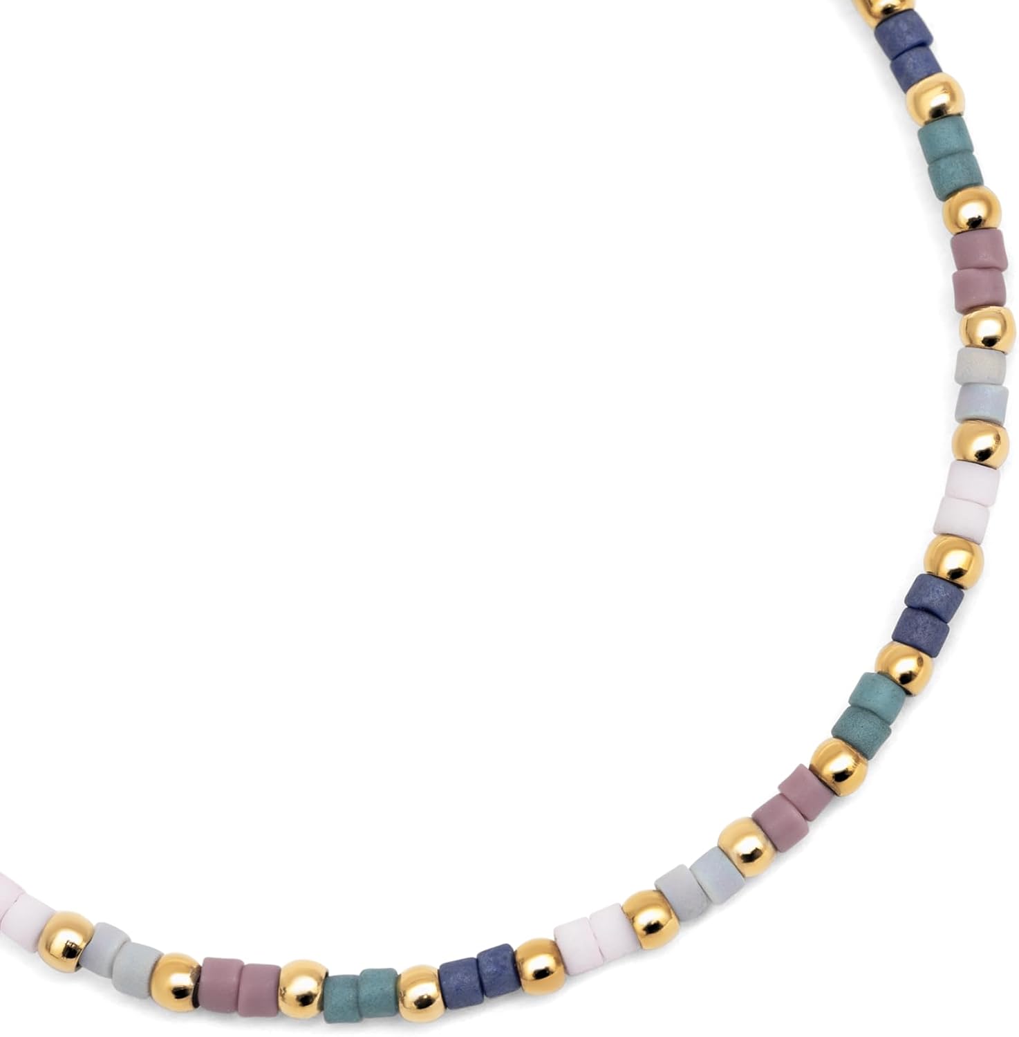 Detalle de SINGULARU - Bracciale Colors: Acciaio placcato oro 18Kt con pietre Miyuki