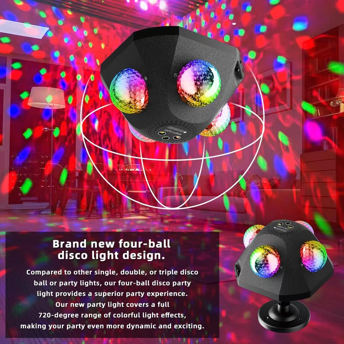 Thumbnail 4 de Mslitely M-US-JZT 4-in-1 Disco Party Light with Lasers and Remote