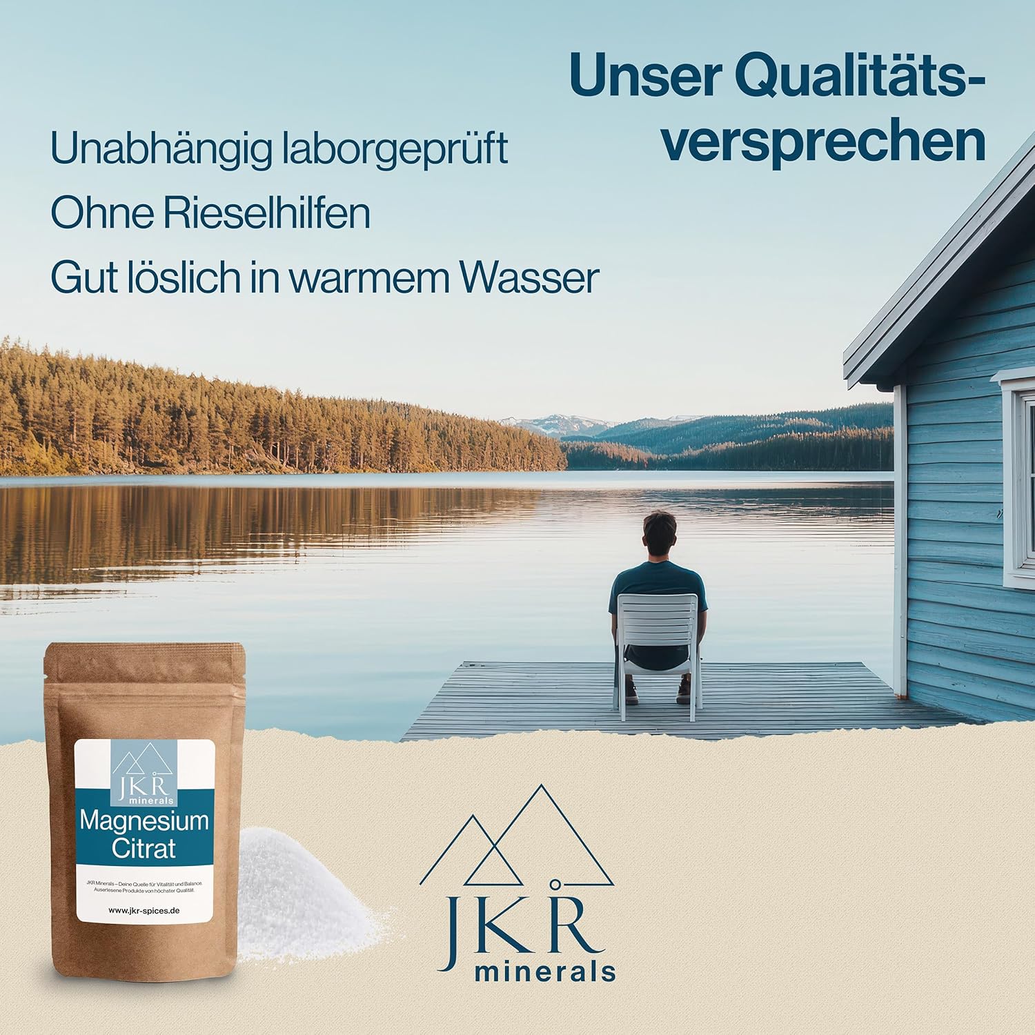 Detalle de JKR Minerals Magnesiumcitrat Pulver 450 g – Laborgeprüft, rein ohne Zusatzstoffe