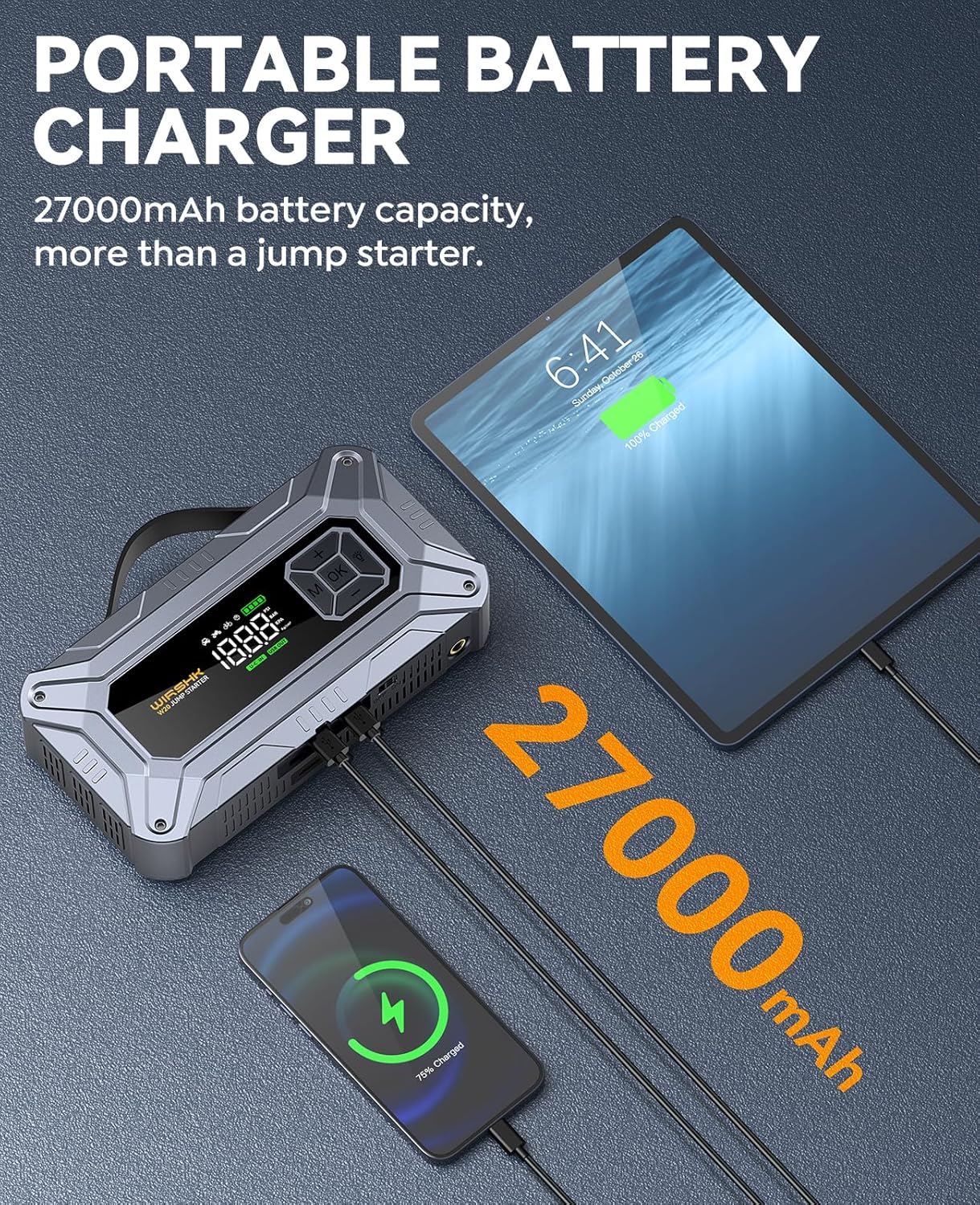 Thumbnail 3 de WIRSHK Jump Starter Power Pack 8000A