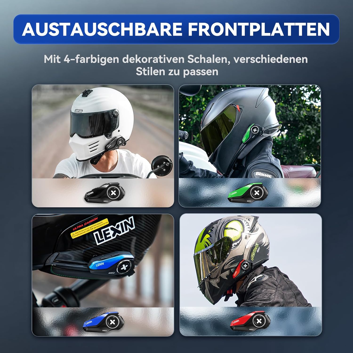Detalle 2 de LEXIN G2P Motorrad Bluetooth Headset 1000m