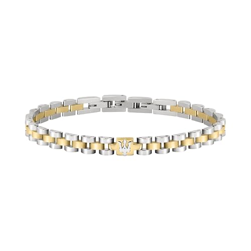 Detalle de Maserati Jewels Bracciale Uomo 21 cm in Acciaio con Finitura Oro – JM320AST09