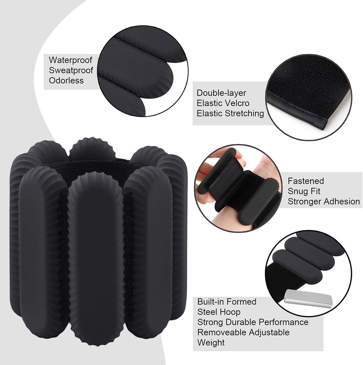 Detalle de ibforcty 2PCS Adjustable Wrist & Ankle Weights Set with Silicone Strap