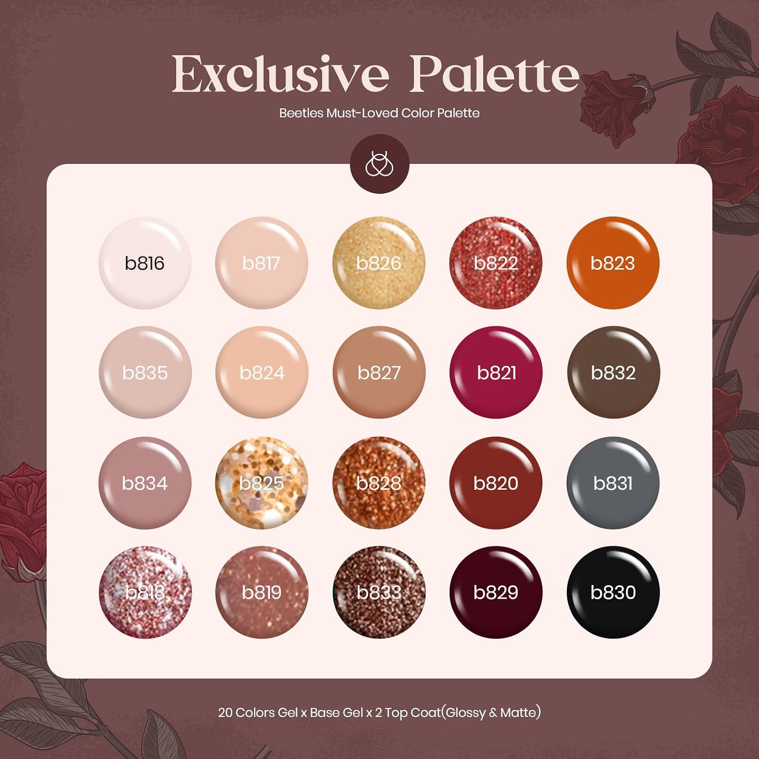 Thumbnail 4 de Beetles Verse of Roses 23pc Gel Nail Set