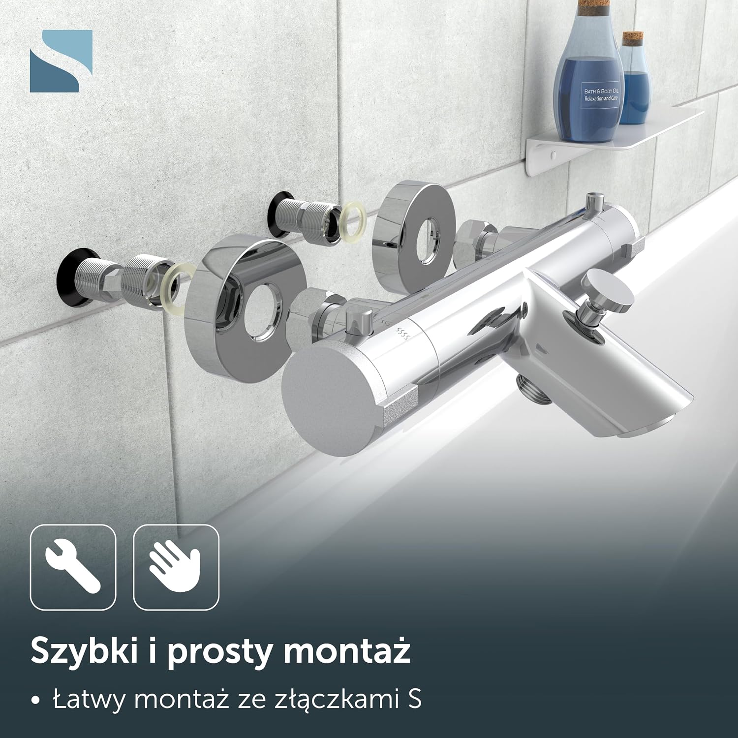 Thumbnail 6 de Schütte 52470 London Chrome – termostatyczna bateria wannowa ścienna