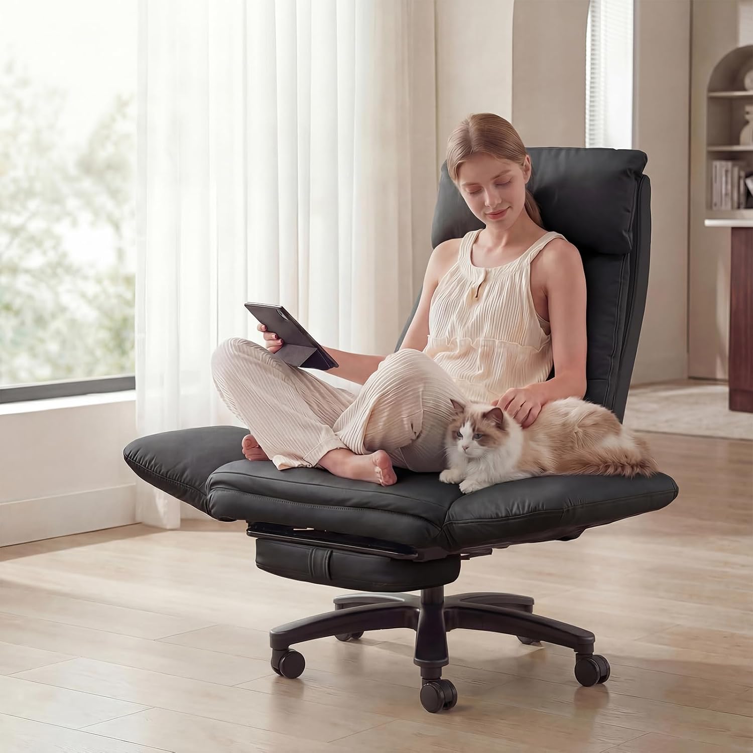 Detalle de JULYMON Cross-Legged Office Chair, 500-lb Capacity