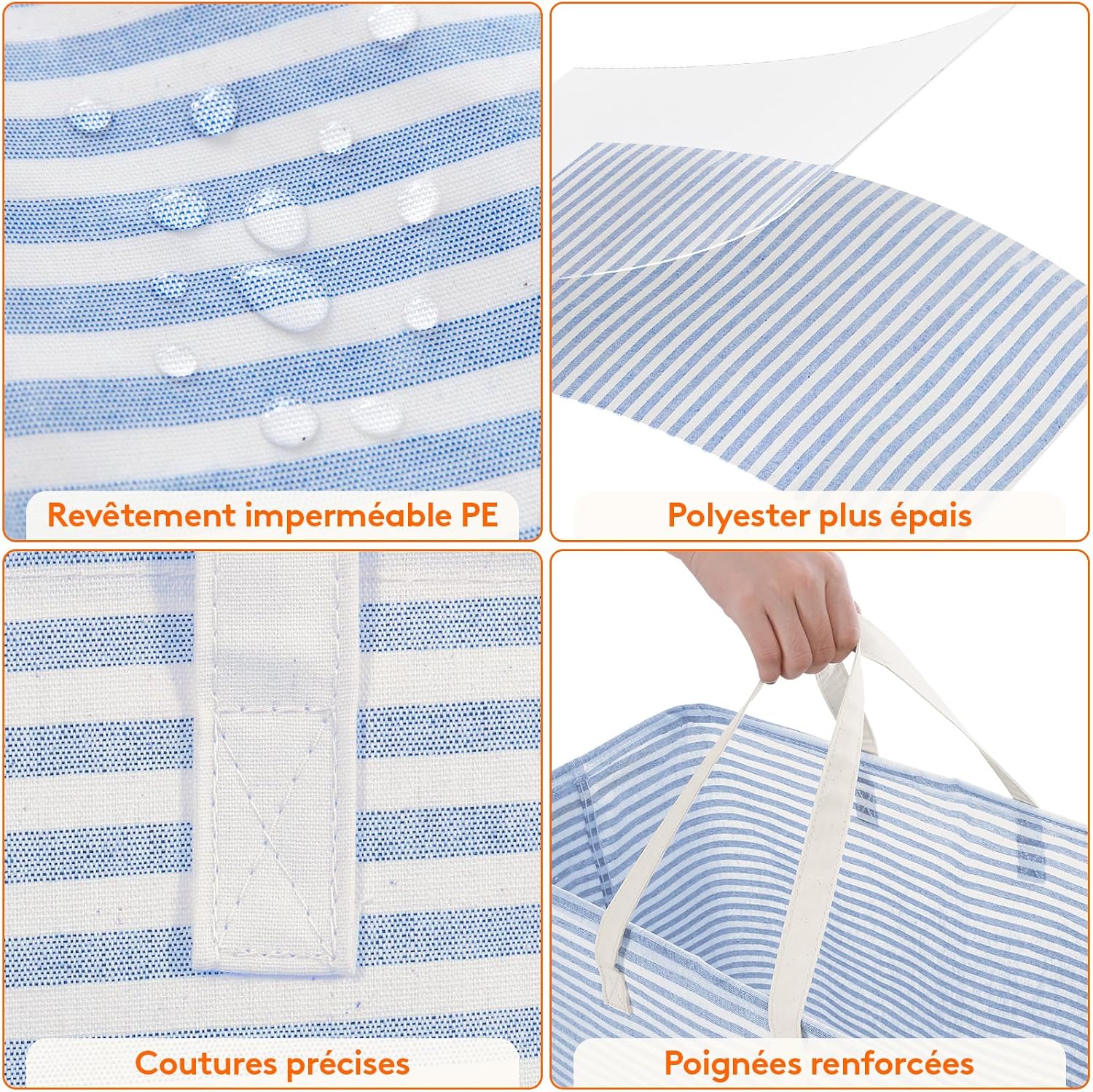 Detalle 1 de Lifewit 230176 opvouwbare wasmand 100 l met waterdichte coating