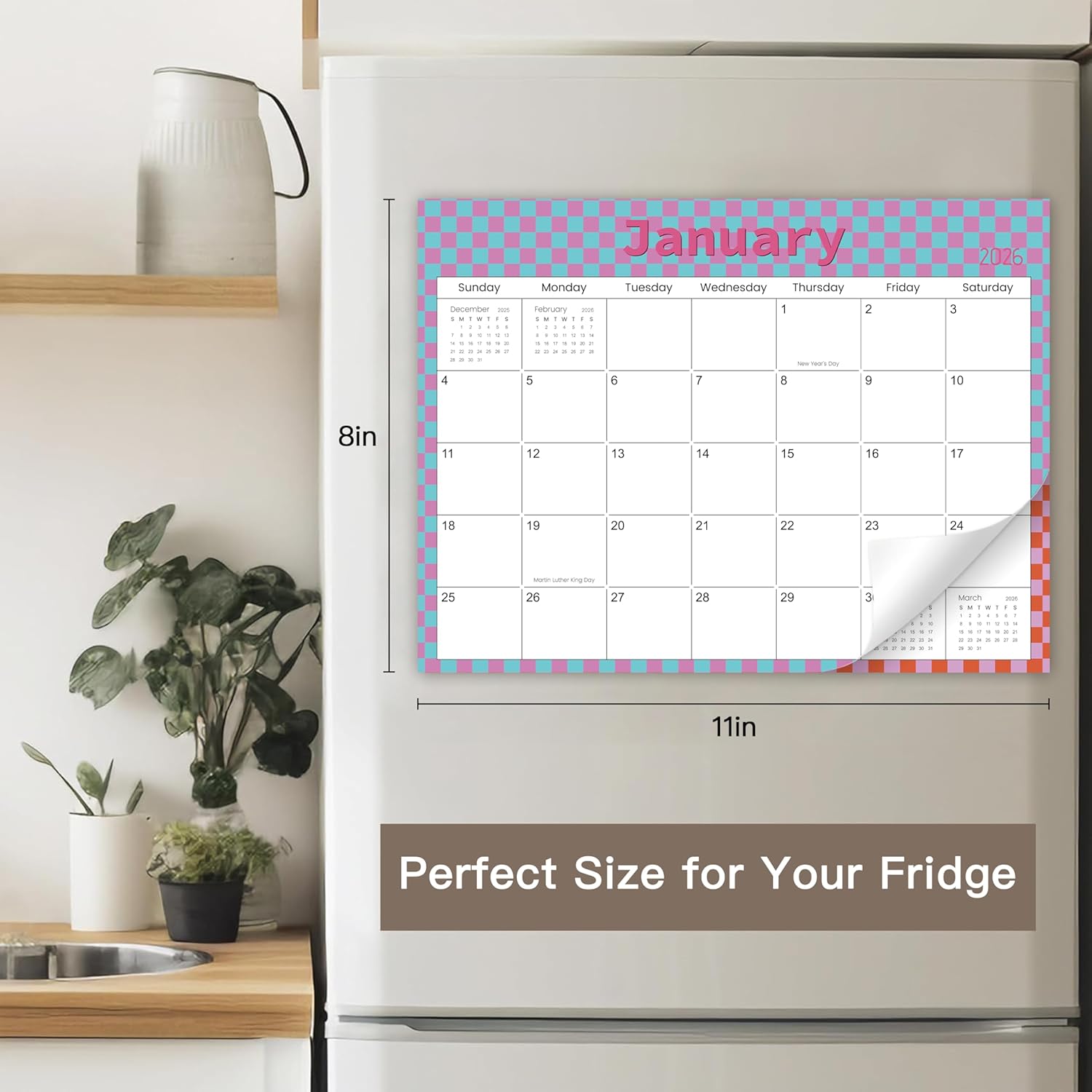 Thumbnail 1 de Magnetic Fridge Calendar A4 2026 📅