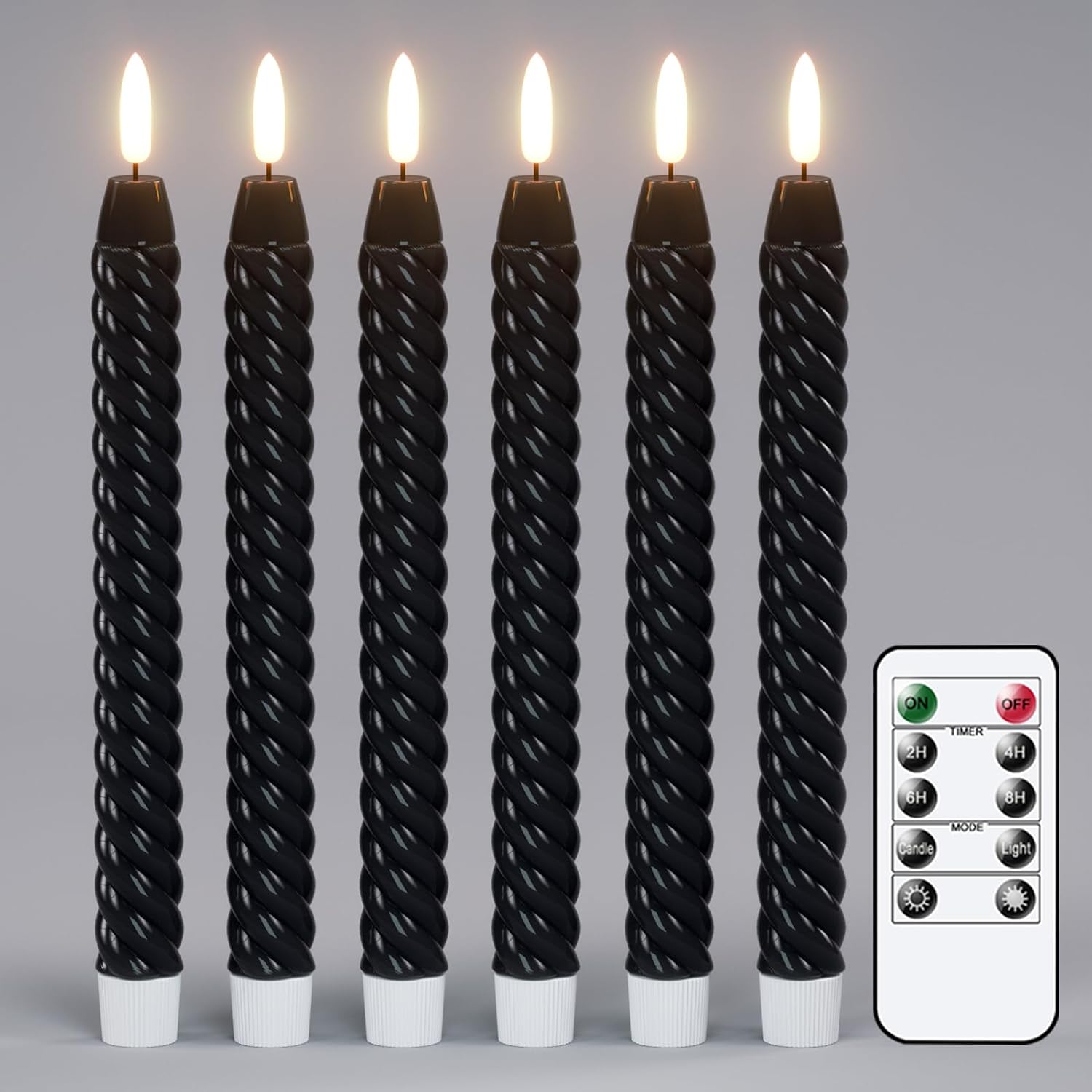 Detalle de Lasumora Flameless Taper Candles, Real Wax