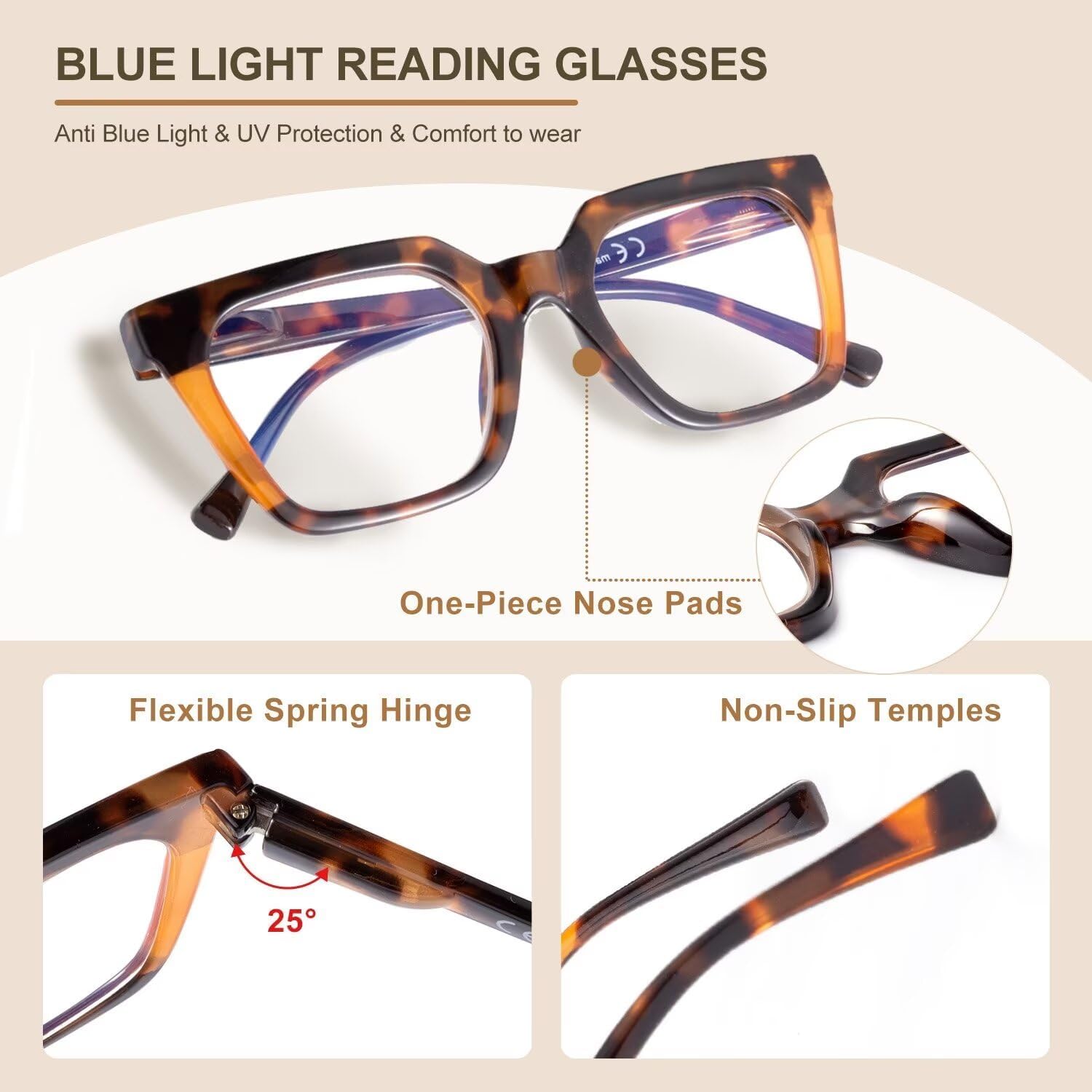 Detalle 2 de SKYWAY blue light reading glasses, oversized