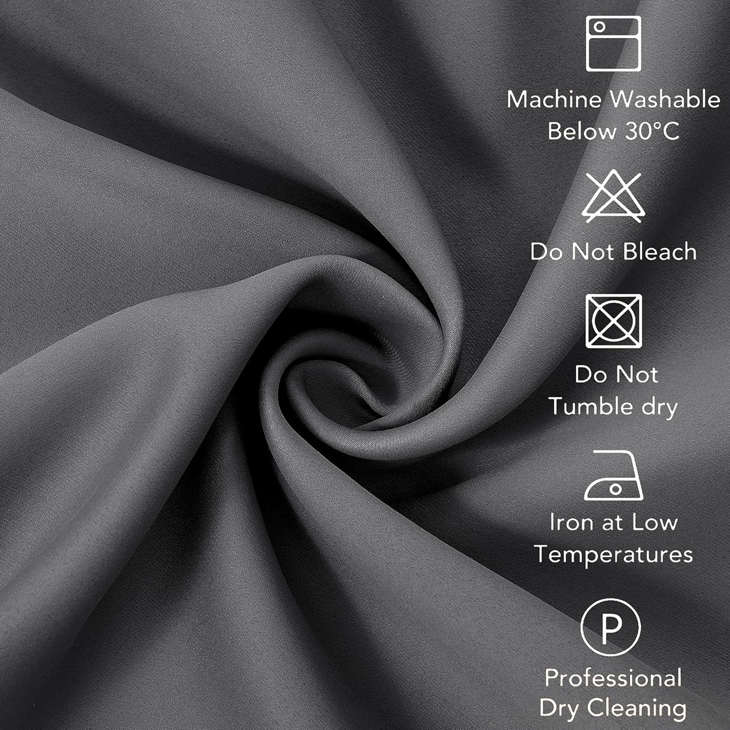 Thumbnail 1 de My home store Charcoal Blackout Curtains – 2 Panels, 90" x 72", Eyelet, Thermal Insulated